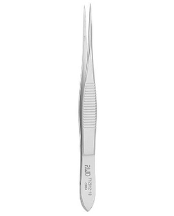 F12012-10  Dressing Forceps w/o Serrations-Str, S/S, Tip 0.4*0.2mm, 10cm