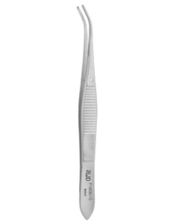 F13030-10  IRIS 1x2 Teeth Tissue Forceps-Light Cvd, Tip width 1.3mm, 10.5cm