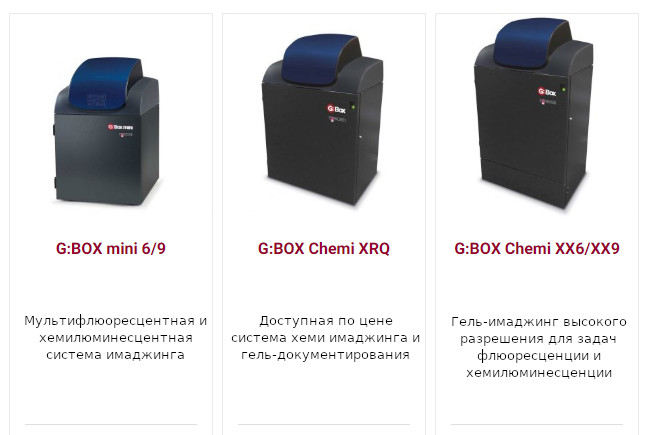 системы гель-документирования G:BOX Chemi для флуоресцентных и хемилюминисцентных задач: