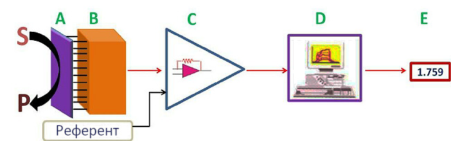 Общая схема устройства биосенсора